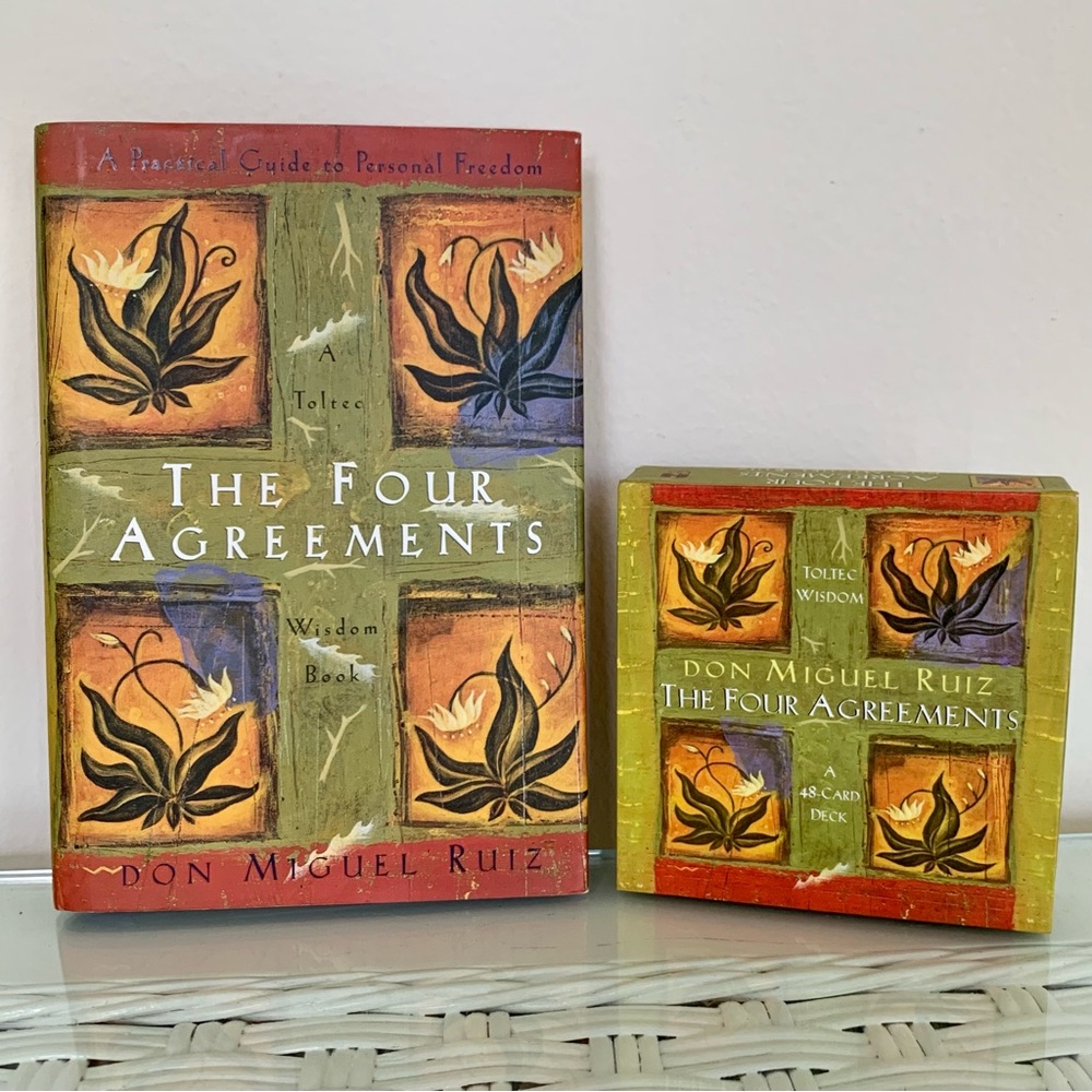 The Four Agreements by Don Miguel Ruiz Hard Cover Book & Card Deck